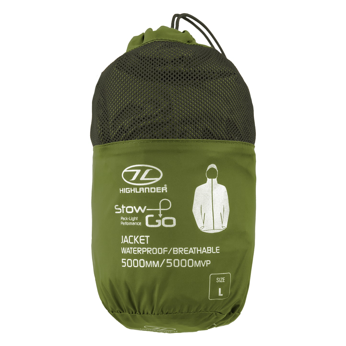 Вітровка чоловіча Highlander Stow &amp; Go Pack Away Rain Jacket 6000 mm Olive L (JAC077-OG-L)