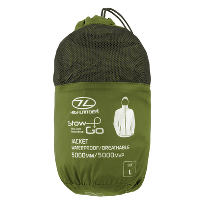 Вітровка чоловіча Highlander Stow &amp; Go Pack Away Rain Jacket 6000 mm Olive L (JAC077-OG-L)