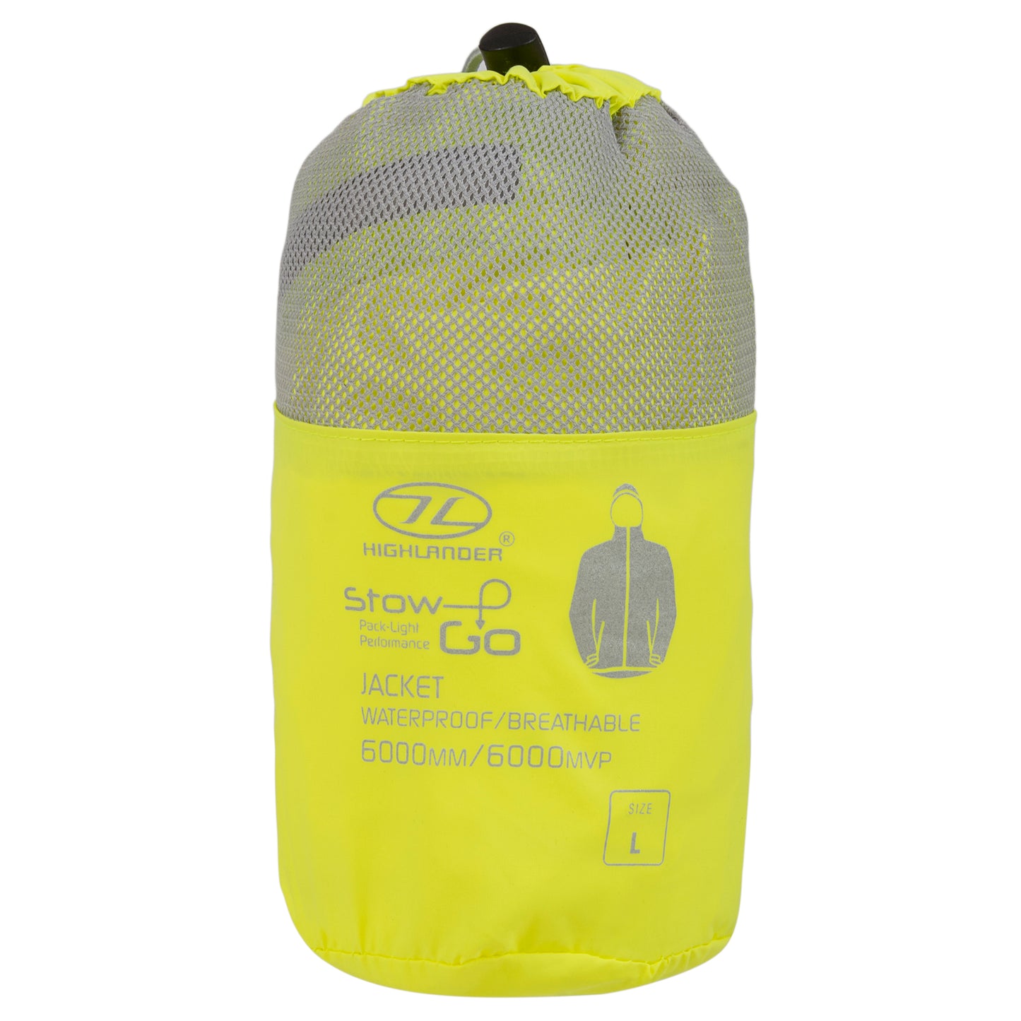 Вітровка чоловіча Highlander Stow &amp; Go Pack Rain Jacket 6000 mm Yellow L (JAC077-YW-L)