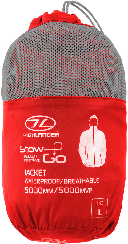 Вітрівка чоловіча Highlander Stow &amp; Go Pack Away Rain Jacket 6000 mm Red XL (JAC077-RD-XL)